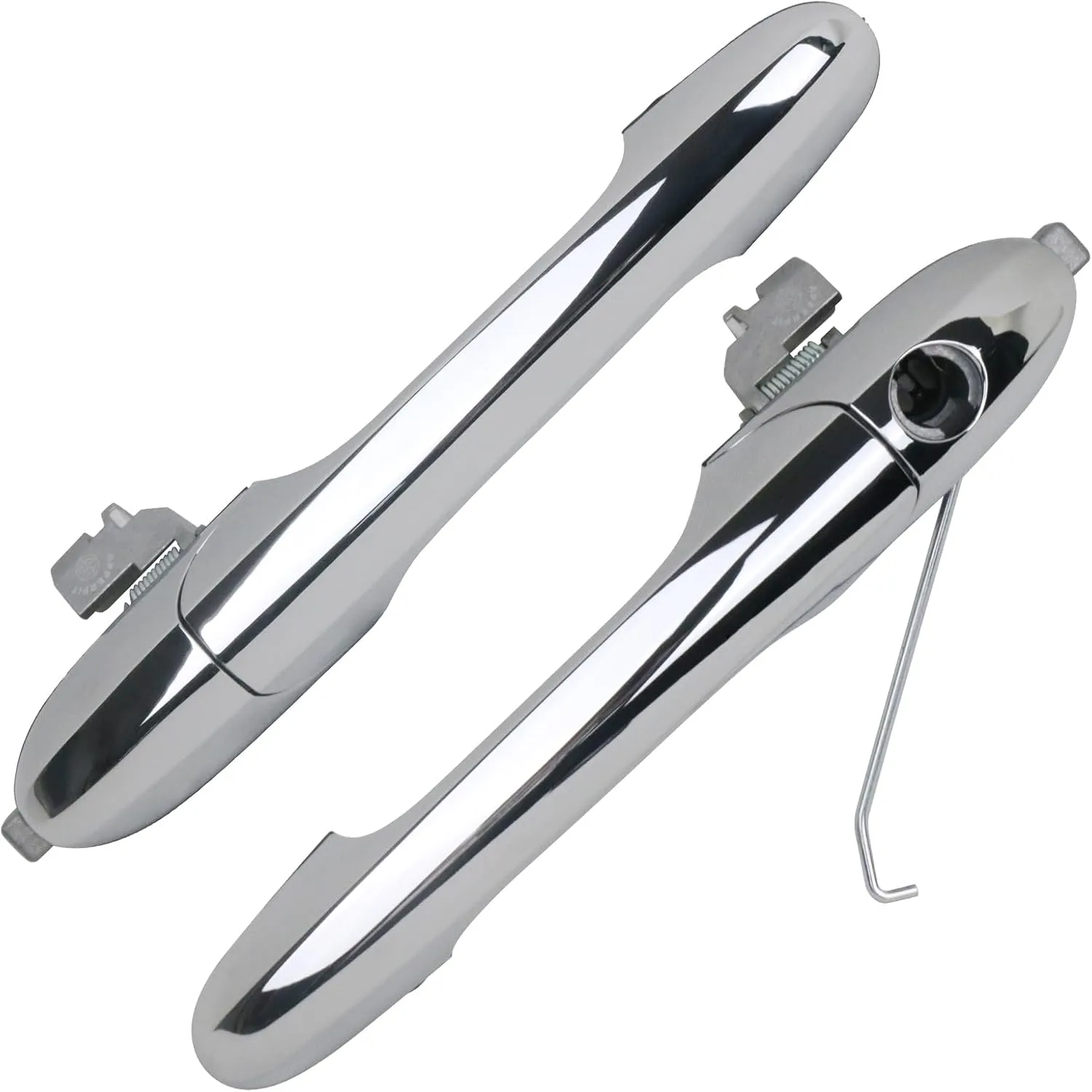 APPERFiT Exterior Door Handles with Key Hole for Left Driver & Right Passenger Side Compatible with Fiat 500 2012-2018 Door Parts Replaces 68069943AC 68069942AC