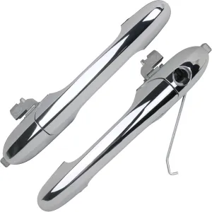 APPERFiT Exterior Door Handles with Key Hole for Left Driver & Right Passenger Side Compatible with Fiat 500 2012-2018 Door Parts Replaces 68069943AC 68069942AC