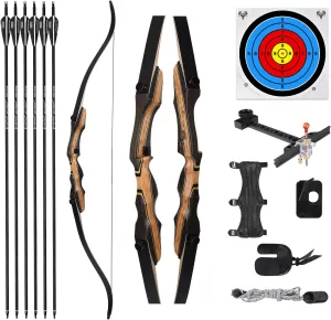 Archery Takedown Recurve Bow 62 inch for Adults,Beginner,Teenagers and Youth-Right & Left Handed,Archery Set Adults for Outdoor Target Hunting Training Practice(20-50lbs)
