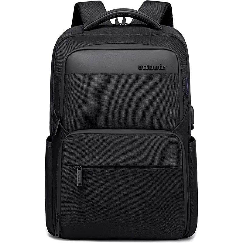 Arctic Hunter Durable Casual Daypack Water Resistant 23 L Computer Bag with Luggage Carry Strap Built in USB port and Anti-Theft pockets for Men and Women, B00113C - Black