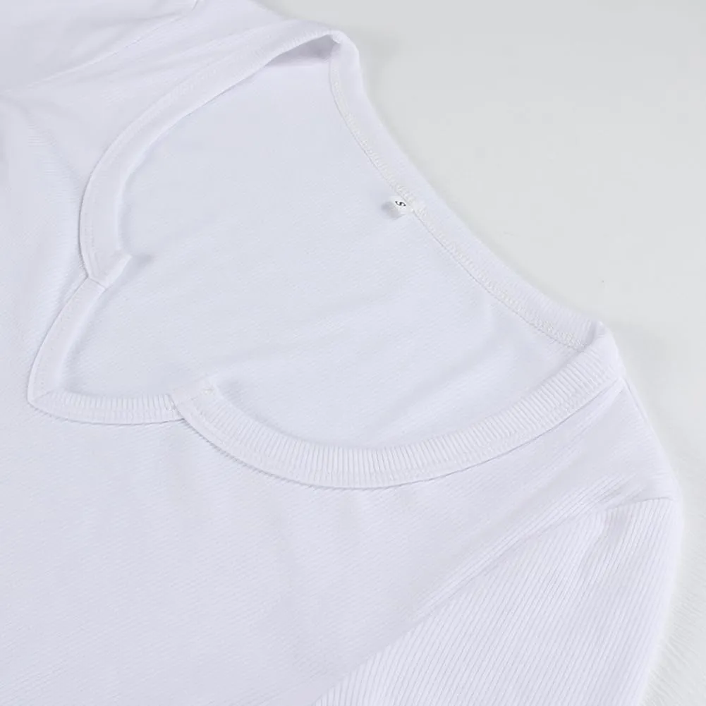 Artfish Women's Long Sleeve Scoop Neck V Notch Ribbed Slim Fitted Casual Basic Crop Top