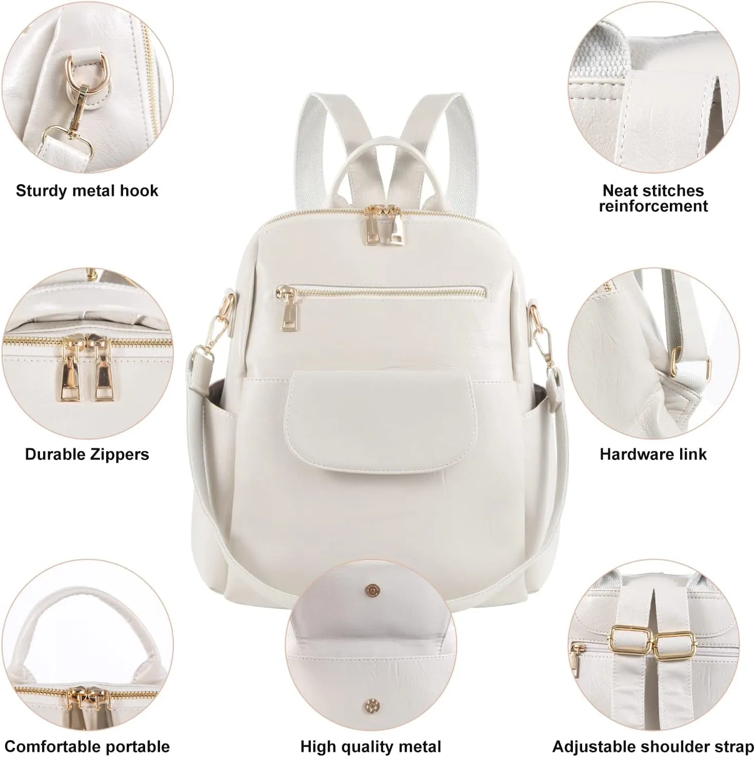 ASDSSRY Women Fashion Backpack Purse Waterproof Bookbags Travel Shopping Rucksack Convertible Ladies Shoulder Bag
