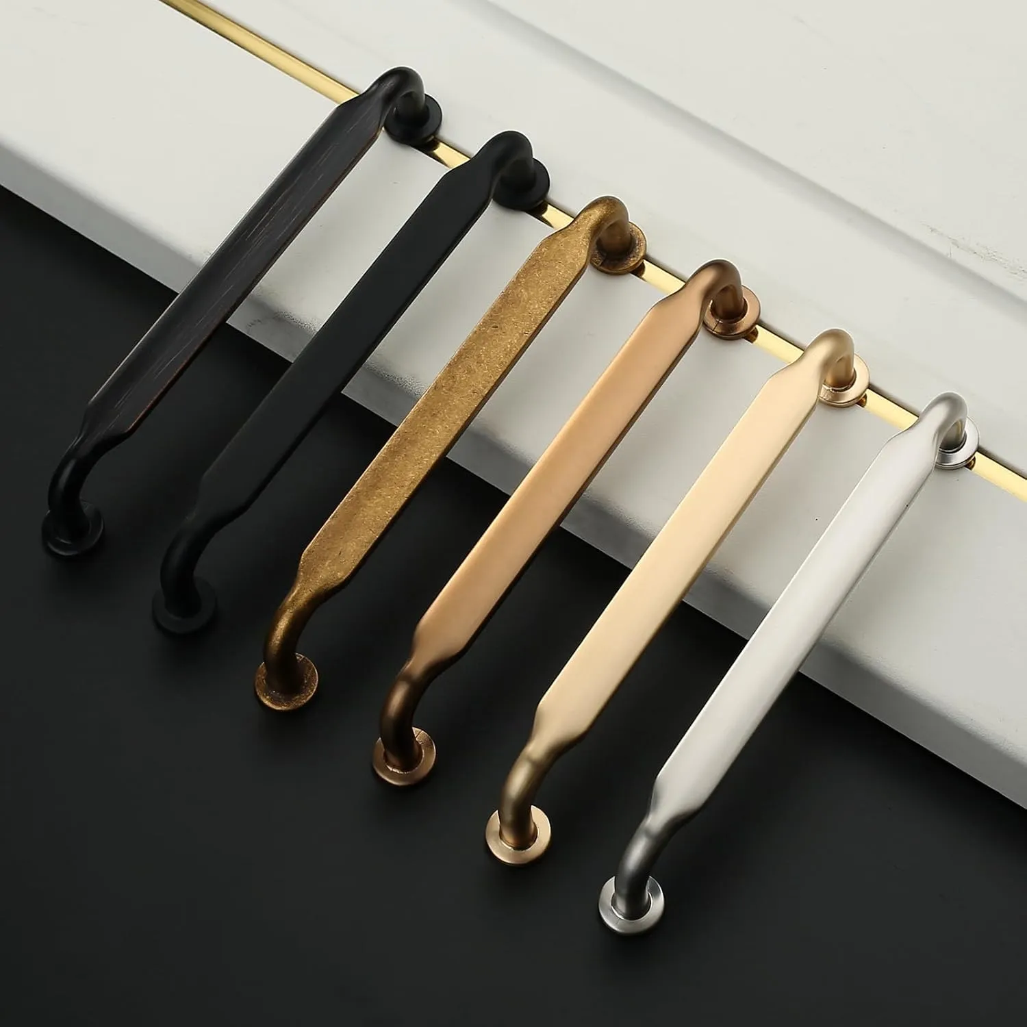 Asidrama 10 Pack 5 Inch(128mm) Antique Brass Kitchen Cabinet Handles, Cabinet Pulls Kitchen Cabinet Hardware for Cupboard Drawer Pulls