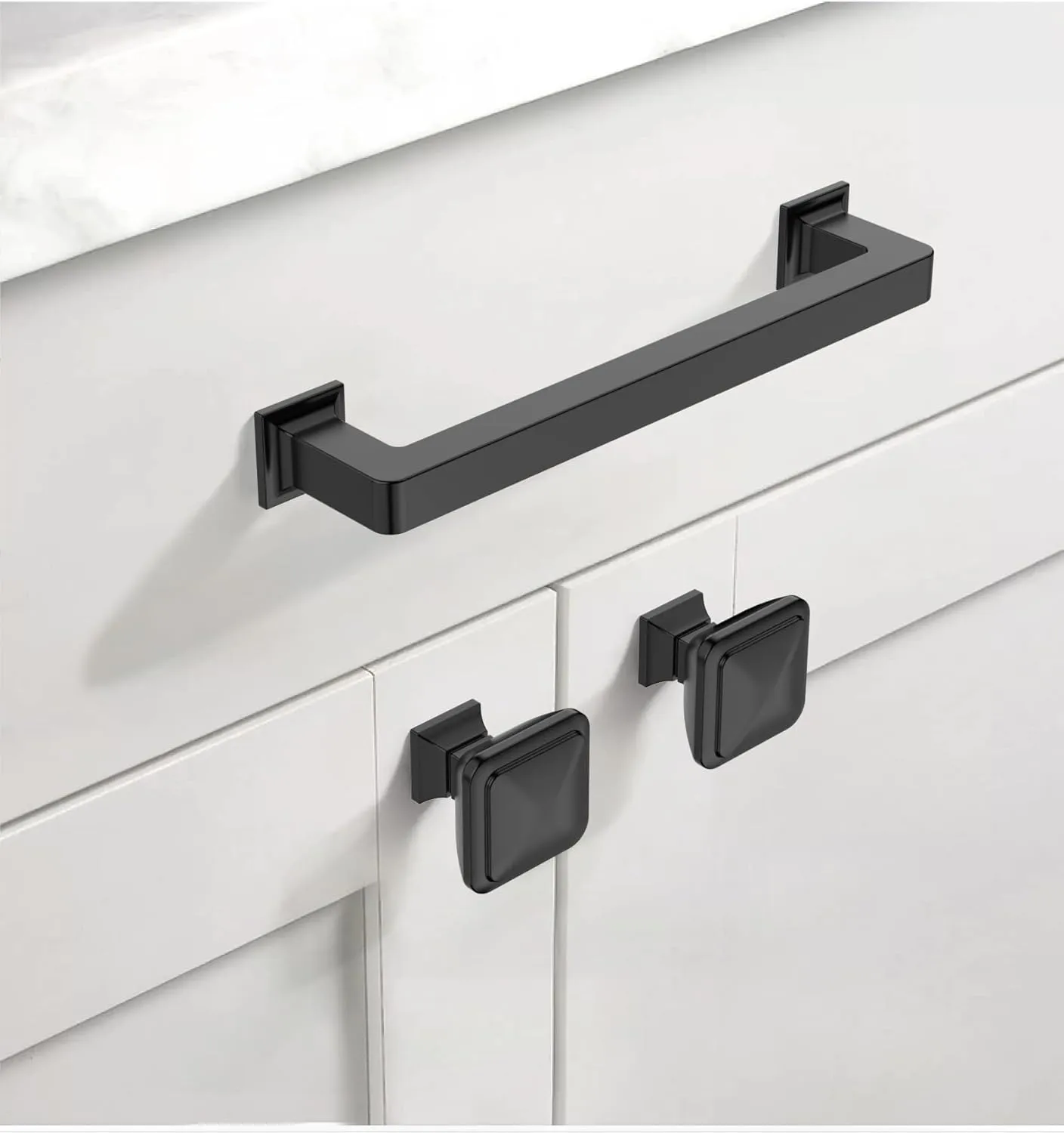 Asidrama 10 Pack 5 Inch(128mm) Matte Black Kitchen Cabinet Handles, Cabinet Pulls Kitchen Cabinet Hardware Cupboard Handles Drawer Pulls