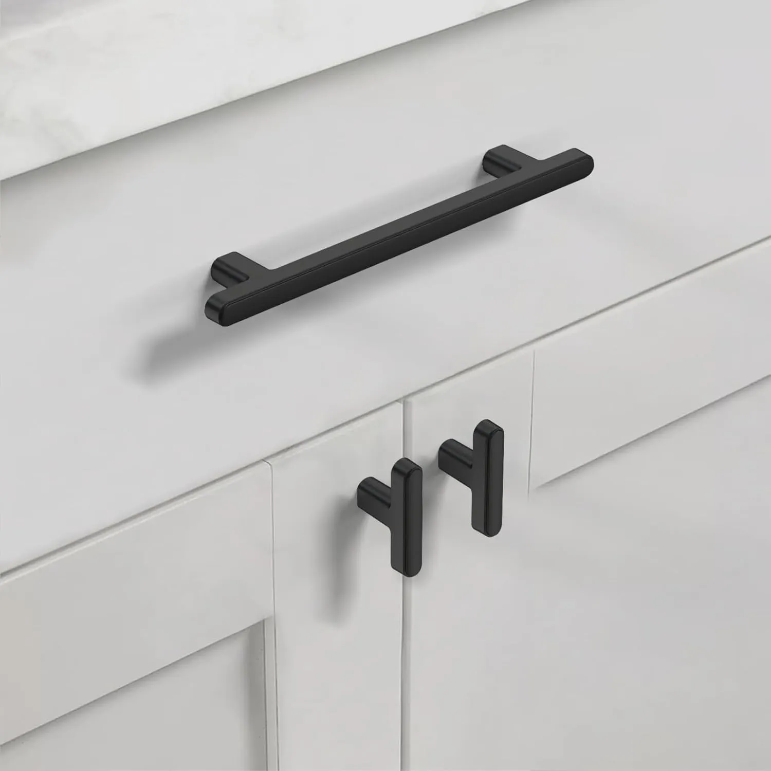 Asidrama 10 Pack 5 Inch(128mm) Matte Black Kitchen Cabinet Handles, Cabinet Pulls Kitchen Cabinet Hardware for Cupboard Drawer Pulls