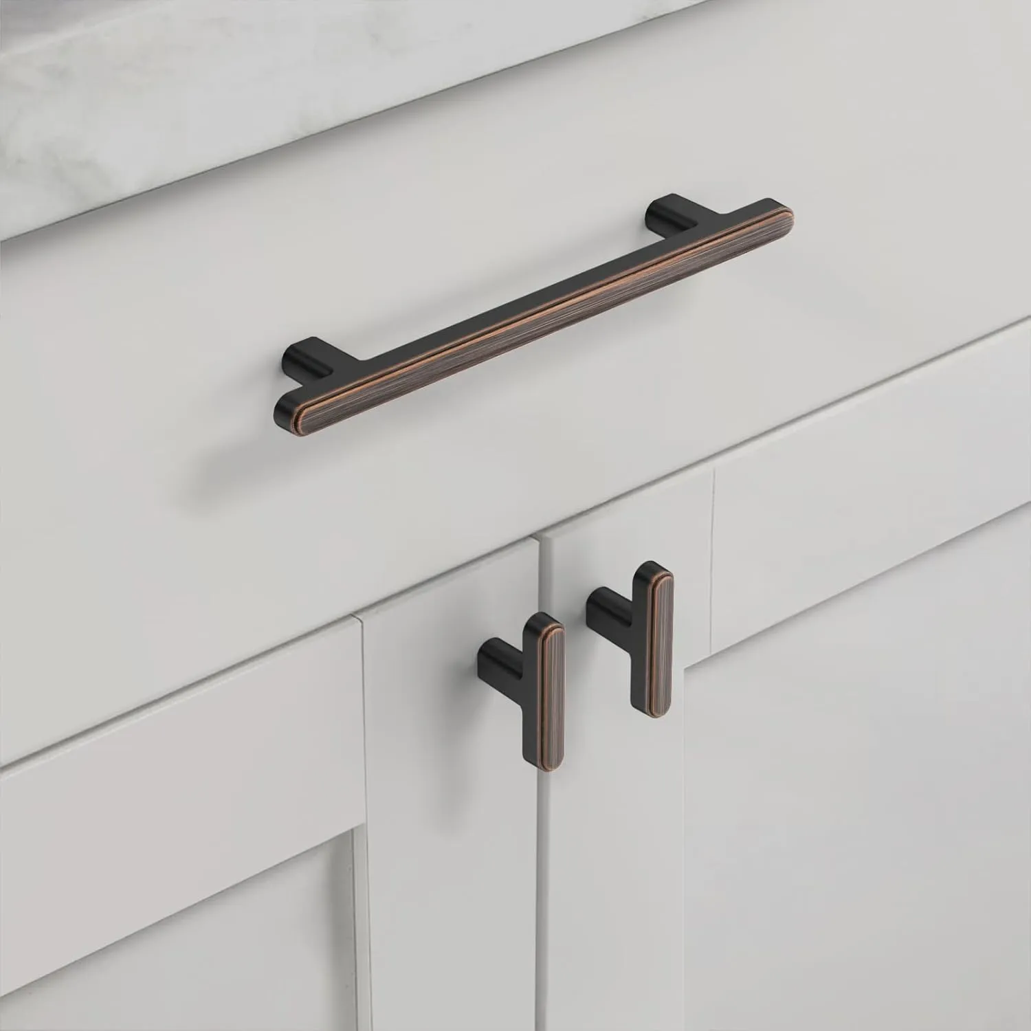 Asidrama 10 Pack 5 Inch(128mm) Oil Rubbed Bronze Kitchen Cabinet Handles, Cabinet Pulls Kitchen Cabinet Hardware for Cupboard Drawer Pulls