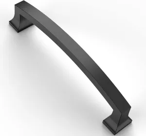 Asidrama 6 Pack 5 Inch(128mm) Hole Centers Kitchen Cabinet Handles, Matte Black Cabinet Pulls Kitchen Cabinet Hardware for Cupboard Drawer Pulls Dresser Handles