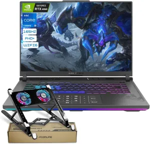 ASUS ROG Strix G16 16" FHD  165Hz Display, Intel i9-13980HX NVIDIA GeForce RTX 4060 VR-Ready Pro Gaming Laptop, 32GB RAM, 1TB SSD, RGB Backlit KB, Bundle with PCO Notebook Fold Radiator, Cooler