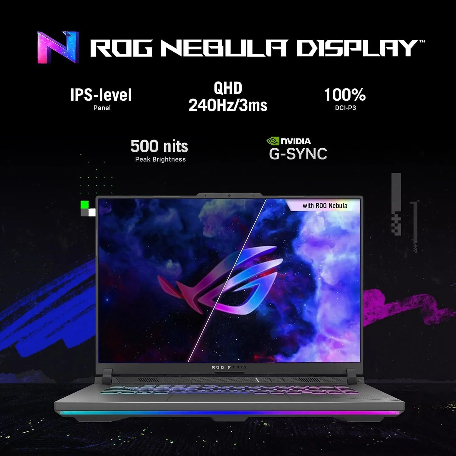 ASUS ROG Strix G16 Gaming Laptop, 16” QHD 240Hz/3ms Display, Intel i9-14900HX(Up to 5.8 GHz), GeForce RTX 4070, 64 GB DDR5, 2 TB SSD, Wi-Fi 6E, 4-Zone RGB, Windows 11 Pro, w/Office Lifetime License