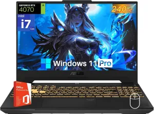 ASUS TUF F17 Gaming Laptop, NVIDIA RTX 4070, Intel 13th Core i7-13620H(Beat i9-12900), 17.3" 240Hz FHD, 32 GB DDR5, 1 TB SSD, Wi-Fi 6, Backlit Keyboard, Windows 11 Pro & MS Office Pro Lifetime