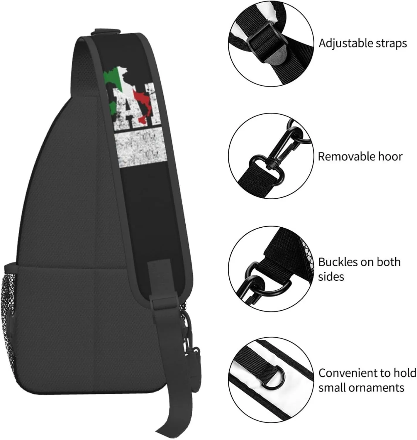 ASYG France Sling Bag France Flag Crossbody Chest Daypack Casual Backpack Shoulder Bag Hiking Bag Franch Bag