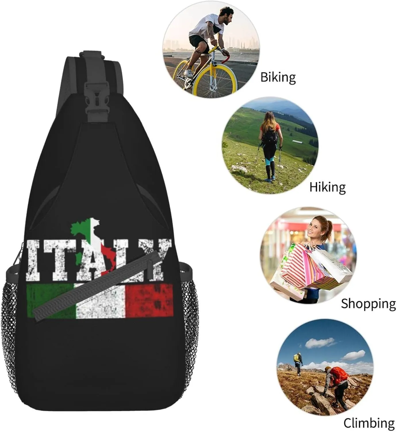 ASYG France Sling Bag France Flag Crossbody Chest Daypack Casual Backpack Shoulder Bag Hiking Bag Franch Bag