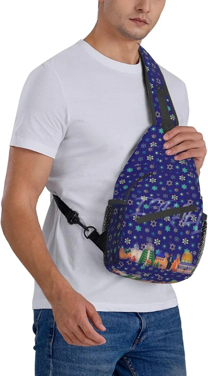 ASYG Israel Sling Bag Israel Crossbody Chest Daypack Casual Backpack Israel Shoulder Bag Israel Flag Bag