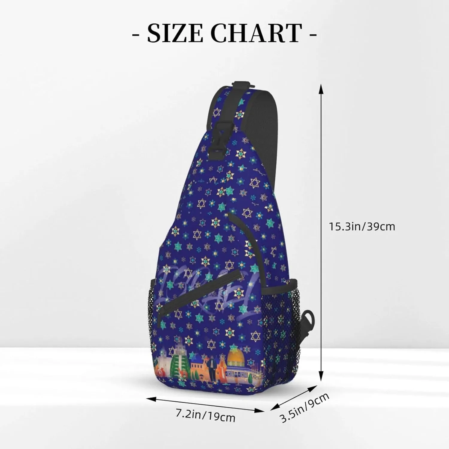 ASYG Israel Sling Bag Israel Crossbody Chest Daypack Casual Backpack Israel Shoulder Bag Israel Flag Bag