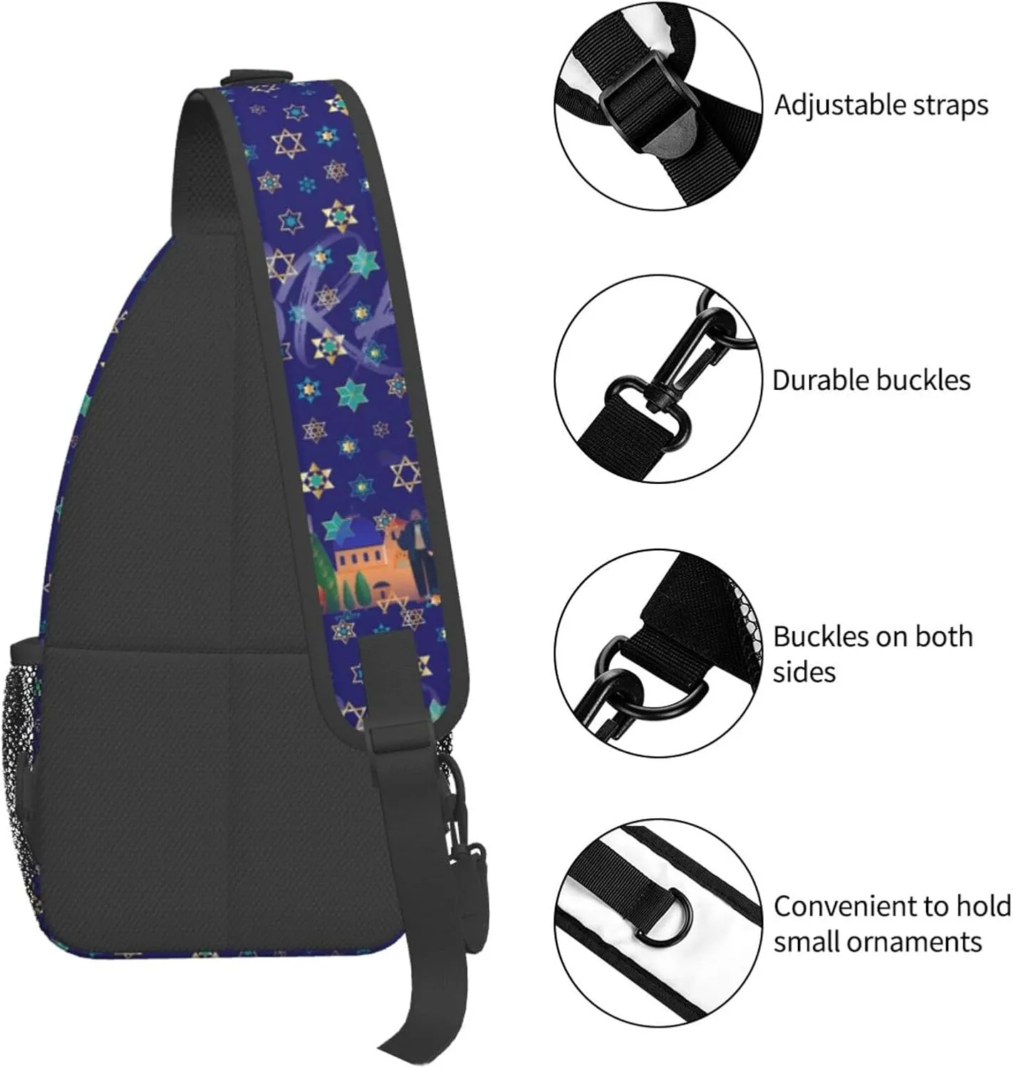 ASYG Israel Sling Bag Israel Crossbody Chest Daypack Casual Backpack Israel Shoulder Bag Israel Flag Bag