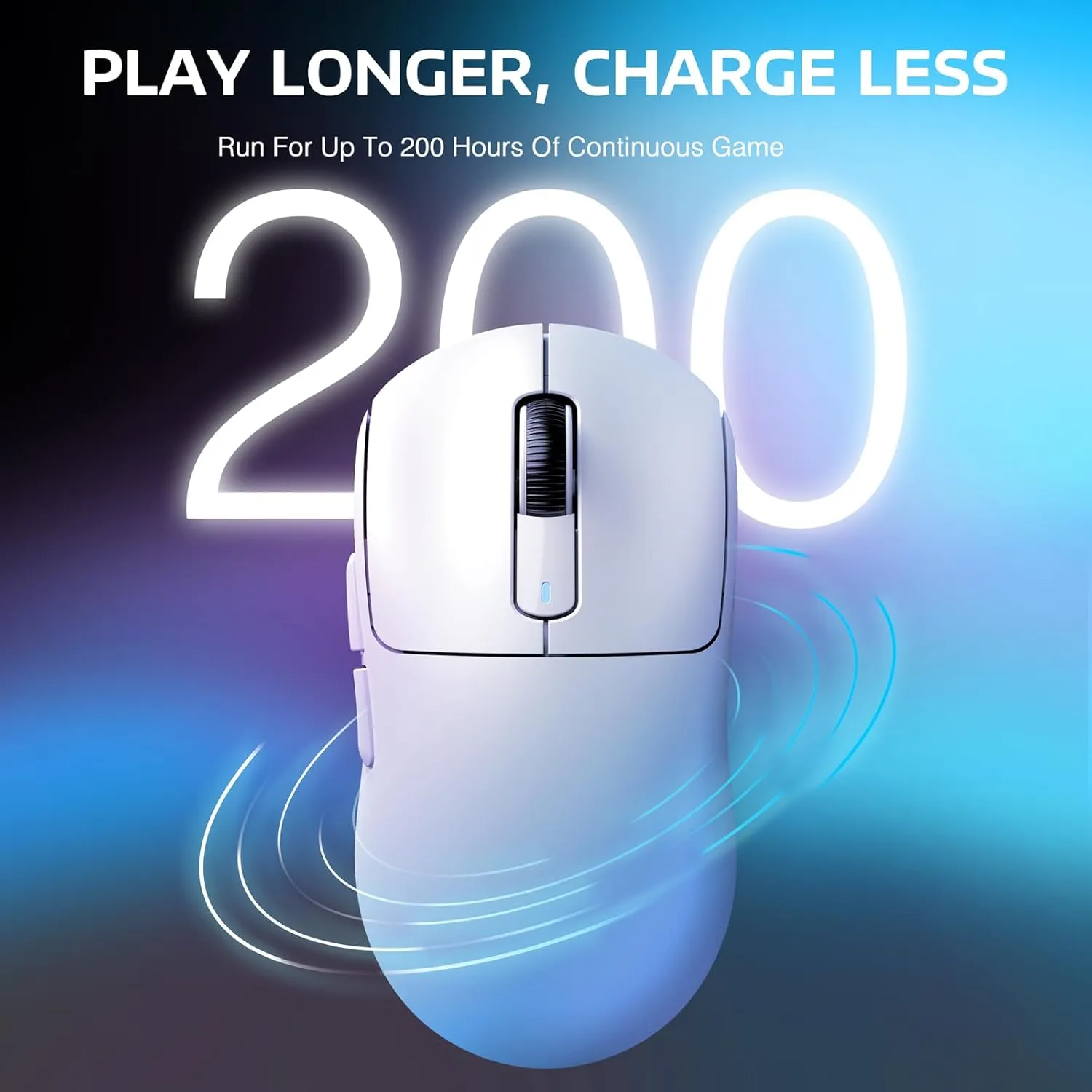 ATTACK SHARK X3 Wireless Gaming Mouse, 49g Ergonomic Computer Mouse, Triple Modes PAW3395 26K DPI Optical Sensor, 200h Battery Life, Programmable Buttons, Gaming Accessories for PC/Laptop/Mac (White)