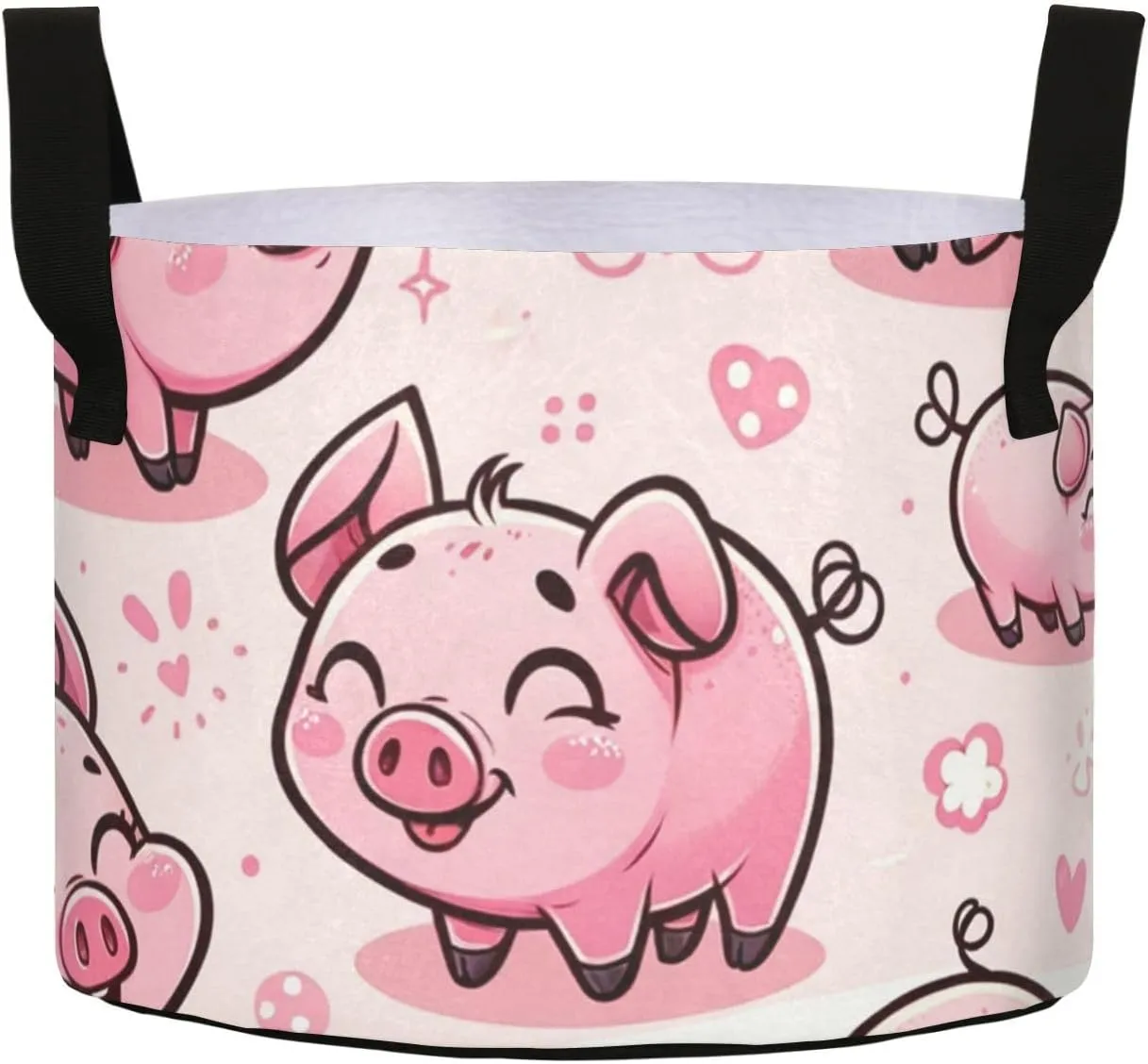 Augenstern Planters Pot with Handles Adorable-Pig Plant Grow Bag Movable Raised Garden Bed