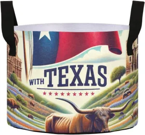 Augenstern Planters Pot with Handles Texas-Spirit Plant Grow Bag Movable Raised Garden Bed