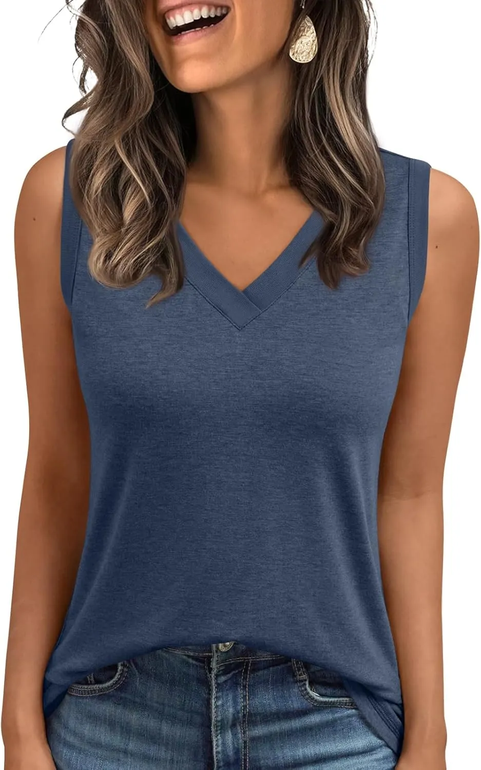 AUTOMET Tank Top Women Summer 2025 Casual Spring V Neck Sleeveless Tee Shirt Basic Trendy Beach Vacation Outfits Clothes