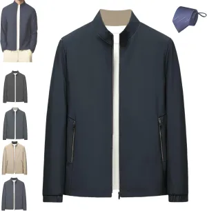 Aviation Men's Standing Collar Zipper Casual Jacket, Lightweight Windbreaker Jackets with Pocket Casual Work Outwear