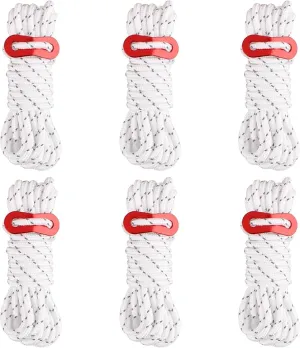 Azarxis Reflective Tent Guide Rope Lightweight Guy Line Cord with Aluminum Adjuster Guyline Tent Cord Tensioner for Camping Hiking Backpacking - Essential Survival Gear 13 Feet