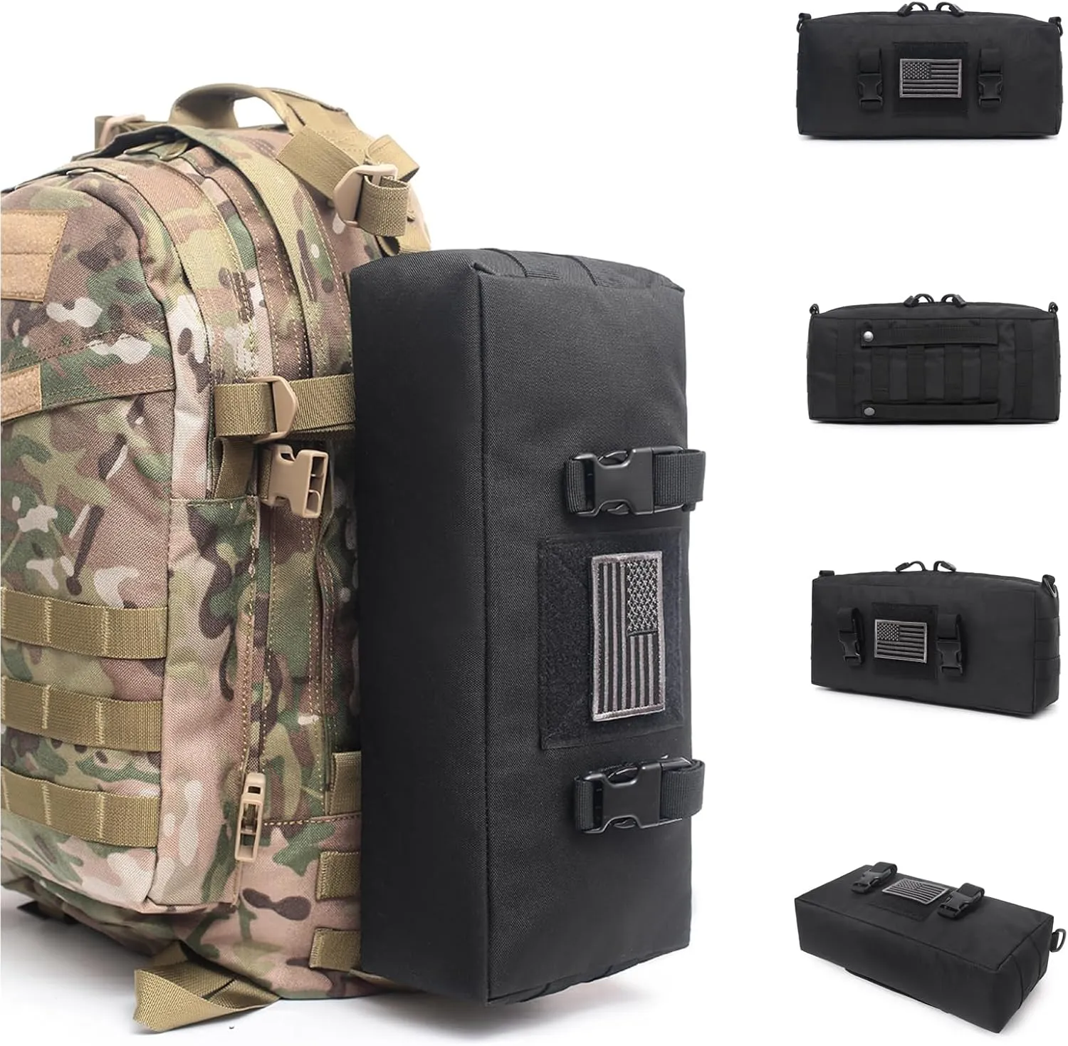 Azarxis Tactical Mini Belt Pouches, Multi-Purpose Small Battery Case Compact Utility EDC Card Slot Holder Waist Bags Military Molle Pack Sundries Storage Pack