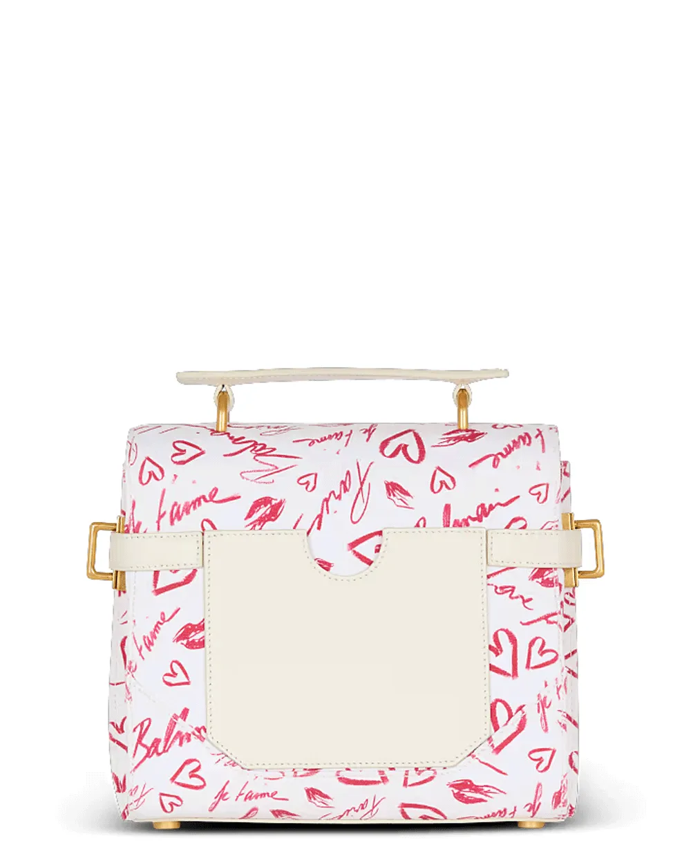 B-Buzz 23 Lipstick Print Canvas Top Handle