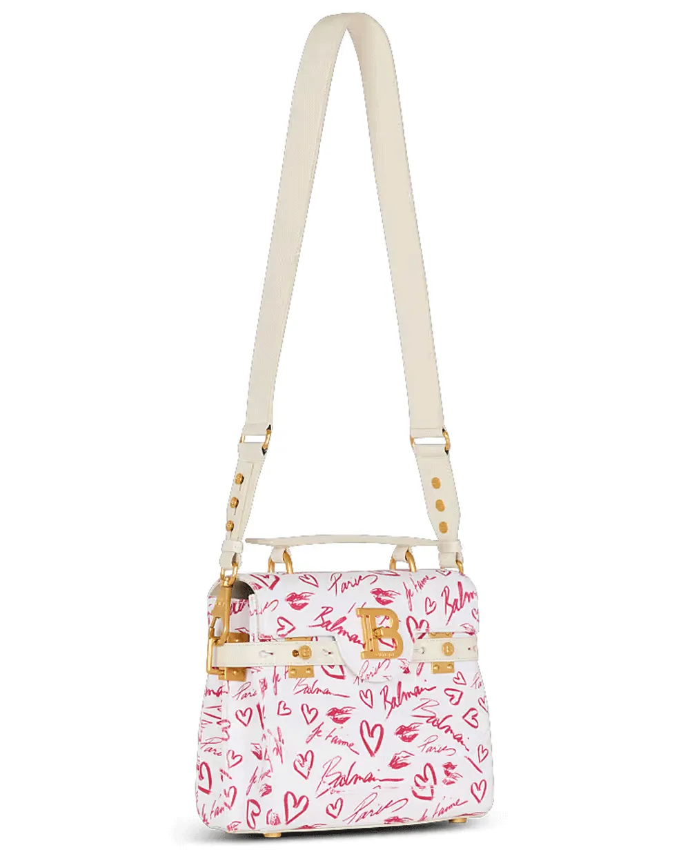 B-Buzz 23 Lipstick Print Canvas Top Handle