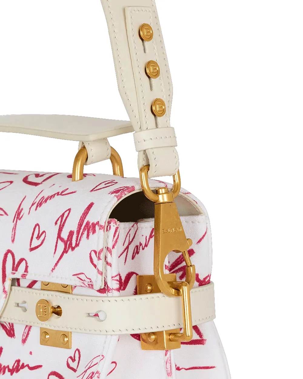 B-Buzz 23 Lipstick Print Canvas Top Handle