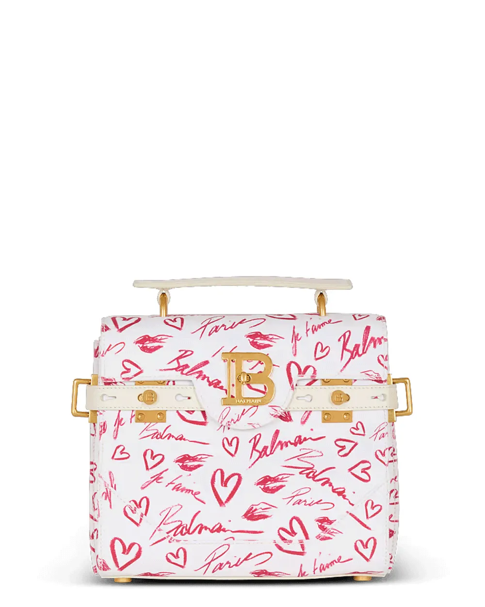 B-Buzz 23 Lipstick Print Canvas Top Handle