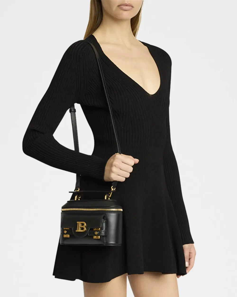 B-Buzz Zip Vanity Top Handle Bag in Noirc