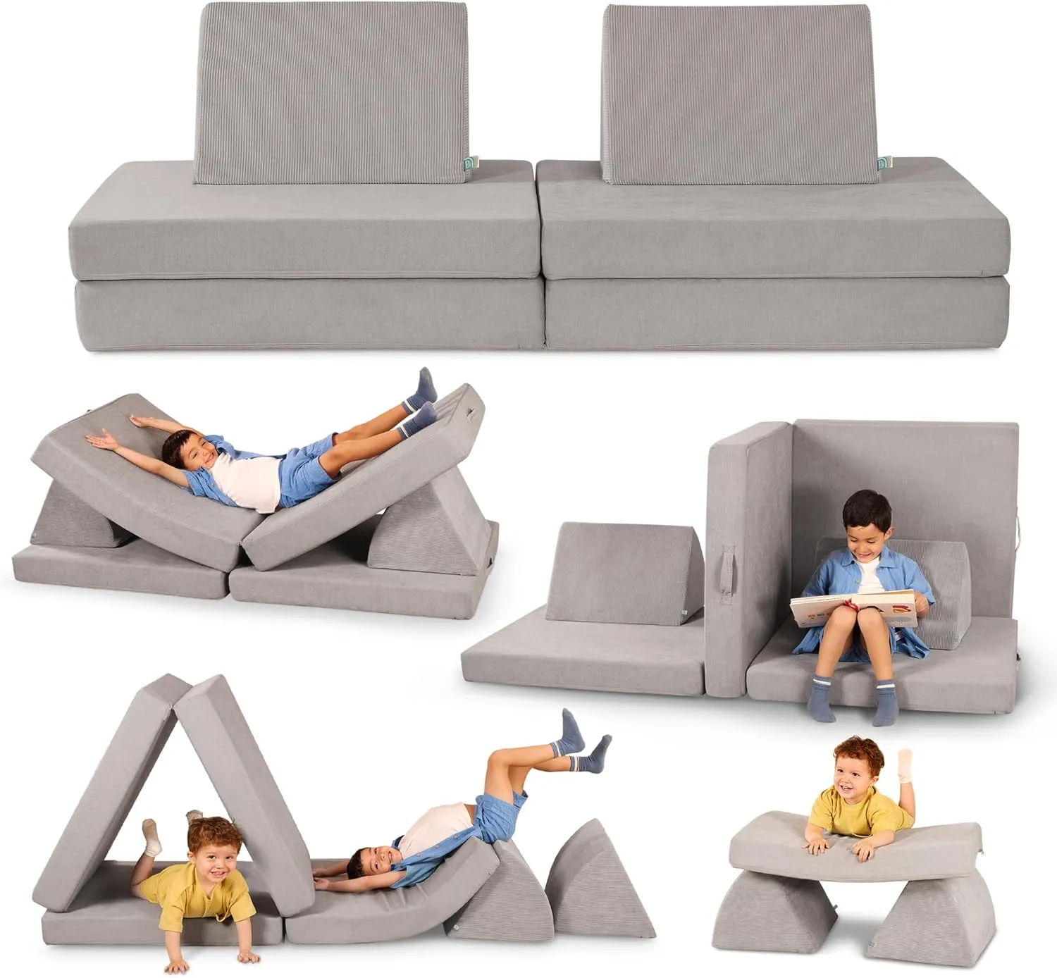 B. toys – Foam Fort Playset – Modular Foam Building Set – Sensory Fabric Covers & Handles – Removable & Machine-Washable Covers – 12 Months   – WonderFort