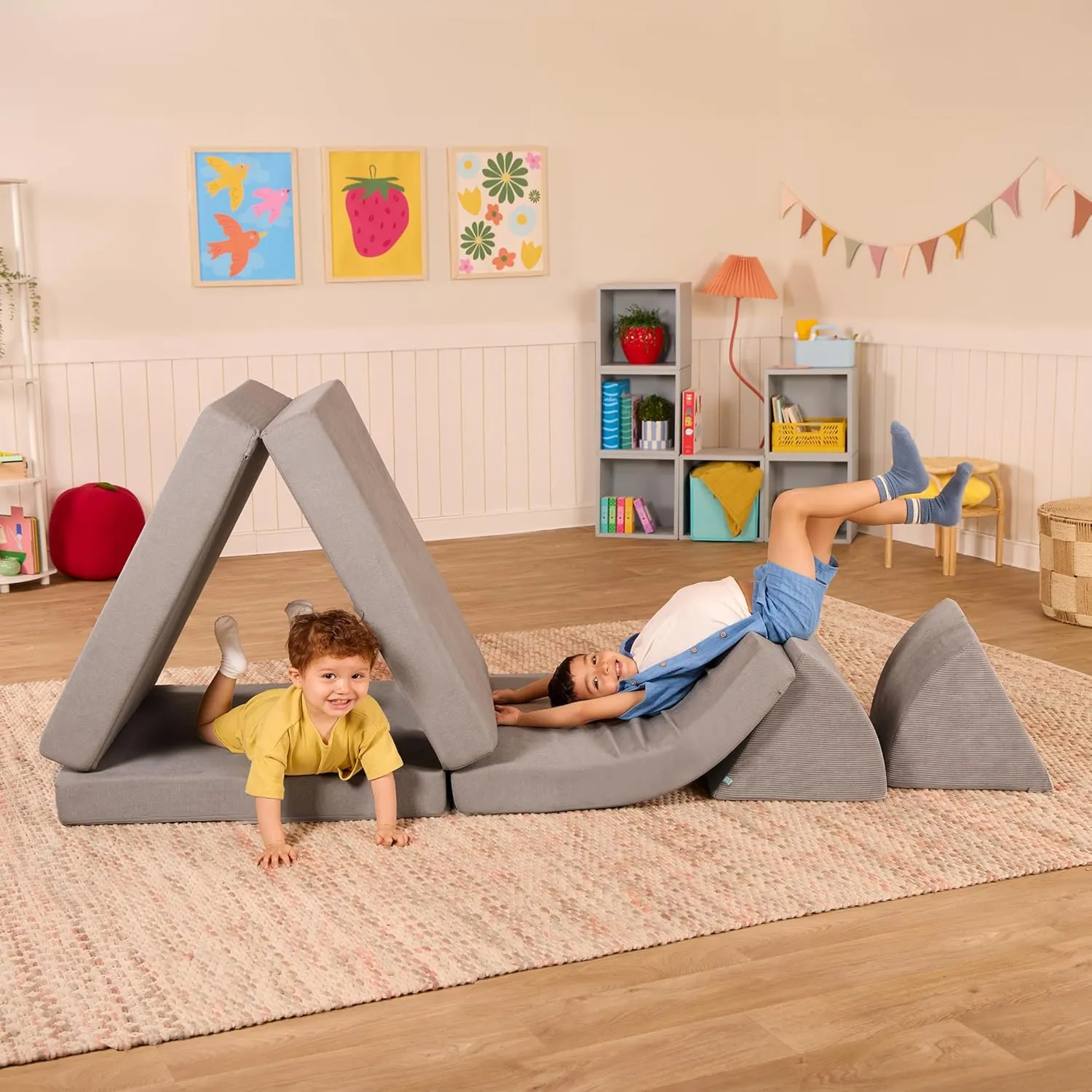 B. toys – Foam Fort Playset – Modular Foam Building Set – Sensory Fabric Covers & Handles – Removable & Machine-Washable Covers – 12 Months   – WonderFort
