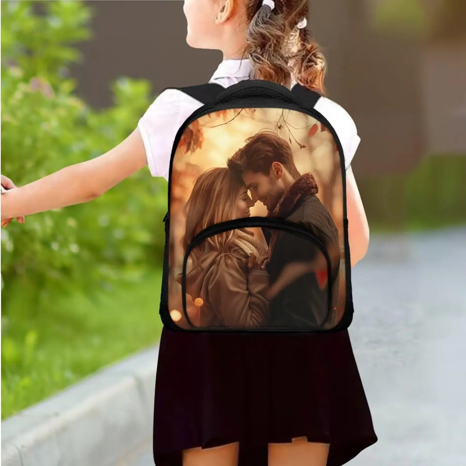 Backpack and Lunch Box Set Boys Custom Your Name and Image School Bag Waterproof Leakproof Freezable Lunch Bag for Teens Girls Cute Mini Pencil Case for Middle School