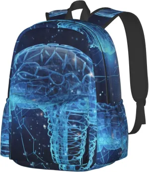 Backpack Casual Daypack for Men Women Artificial Intelligence Brain Laptop Backpack Lightweight Travel Bag Shoulder Bag for Work Hiking