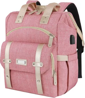 Backpack for Women, 15.6 Inch Laptop Backpack for Teacher Doctor Nurse,Large Travel Wide Open College Shoulder Bag With RFID Anti Theft USB Charging Port