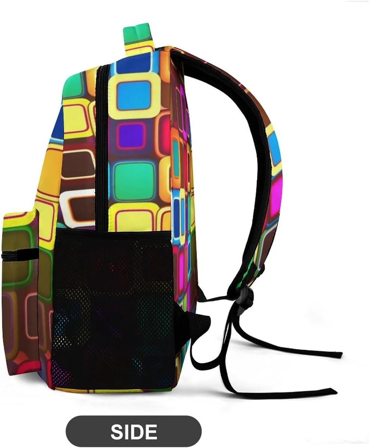 Backpack for Women Men Travel Colorful Squares Daypack Lightweight Laptop Bag Carry On Backpacks for Work