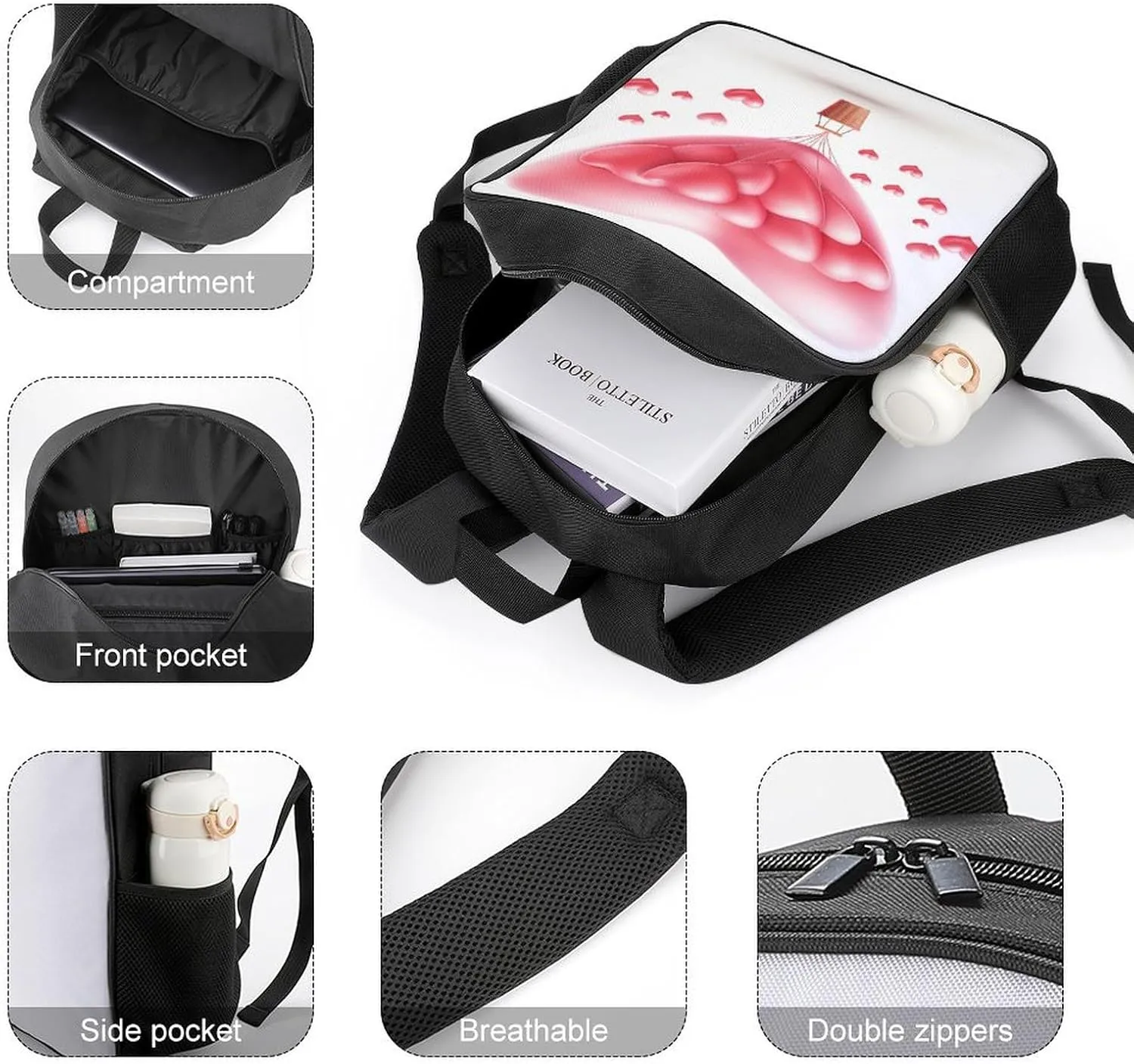 Backpack for Women Men Travel Shaped Balloon Daypack Lightweight Laptop Bag Carry On Backpacks for Work