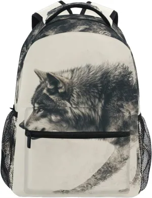 Backpack Wolf Forest Exposure for Women Men Laptop Travel Backpack Book Bag Daypack 11.4 ×16 In