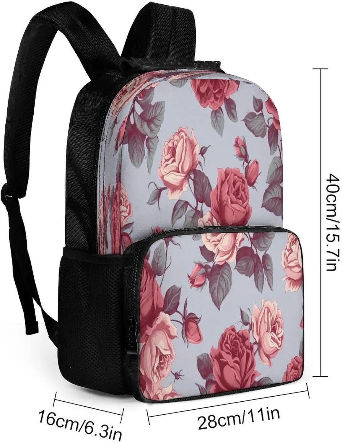 Backpacks Red Roses Floral Travel Bag Business Work Laptop Backpack