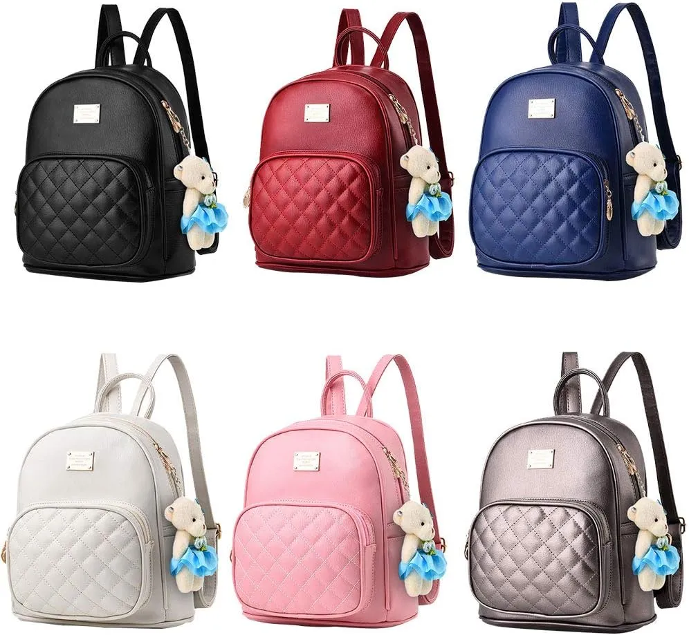BAG WIZARD Leather Backpack Purse Satchel School Bags Casual Travel Daypacks for Womens
