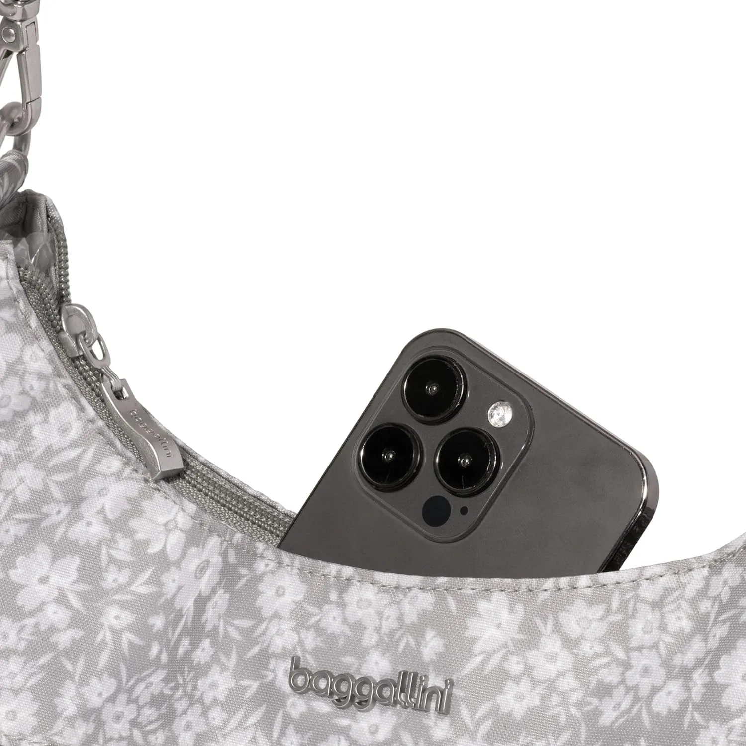 Baggallini Modern Pocket Half Moon 11"x10.5" Shoulder Women W/Replaceable Straps Converts to Crossbody Bag
