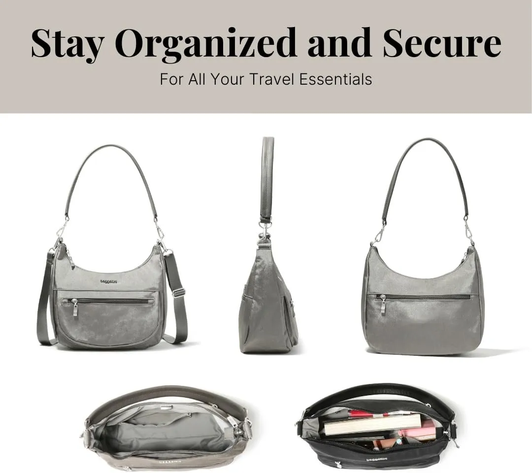 Baggallini Modern Pocket Half Moon 11"x10.5" Shoulder Women W/Replaceable Straps Converts to Crossbody Bag