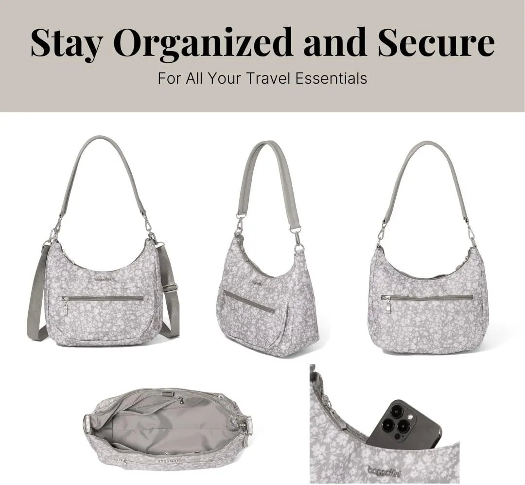 Baggallini Modern Pocket Half Moon 11"x10.5" Shoulder Women W/Replaceable Straps Converts to Crossbody Bag