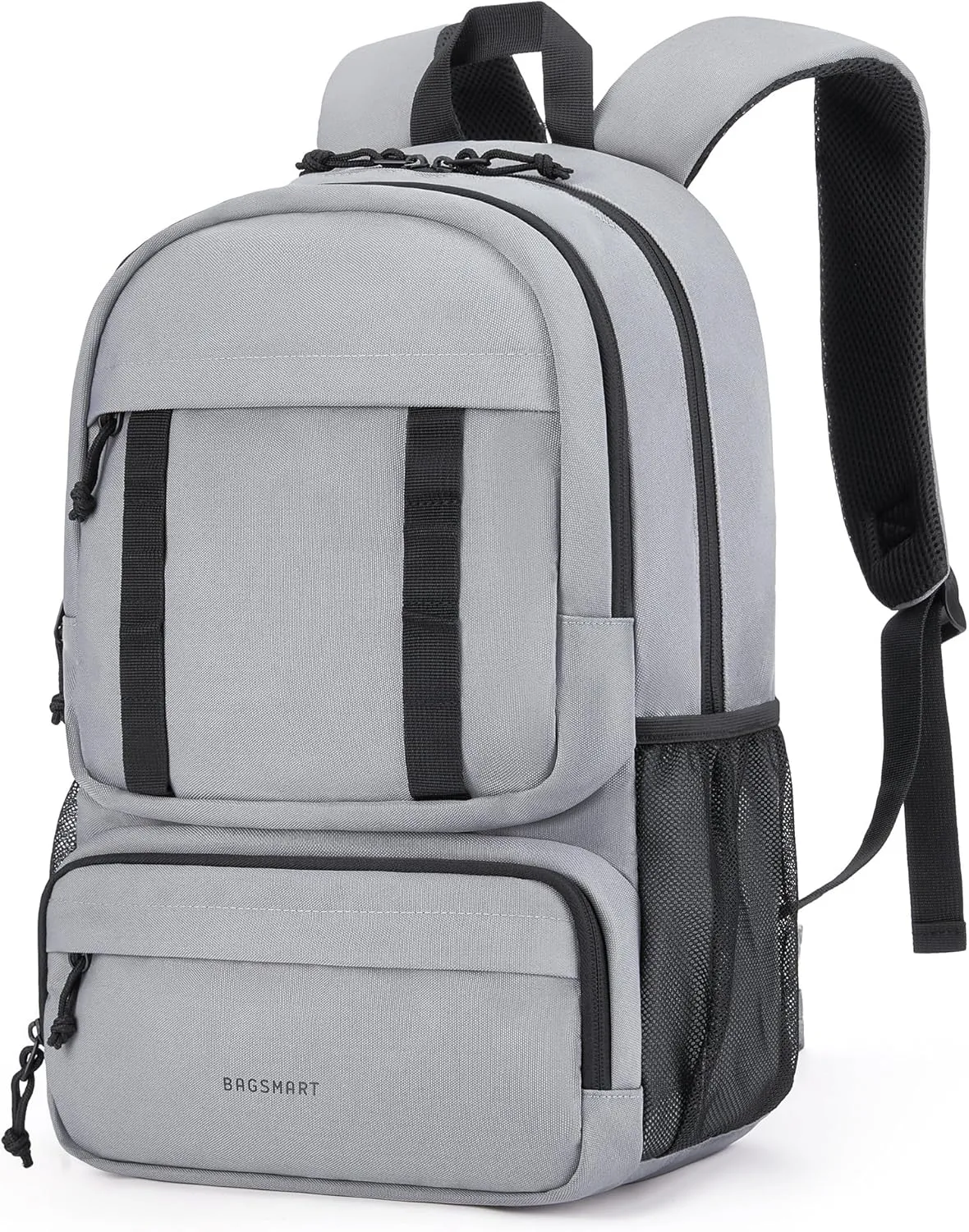 BAGSMART Laptop Backpack, College Backpack with 15.6" Laptop Sleeve, Ergonomic Travel Bookbag Daypack with Lightweight Multi-Compartment, Computer Backpacks for Men Women, Grey