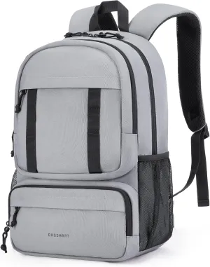 BAGSMART Laptop Backpack, College Backpack with 15.6" Laptop Sleeve, Ergonomic Travel Bookbag Daypack with Lightweight Multi-Compartment, Computer Backpacks for Men Women, Grey