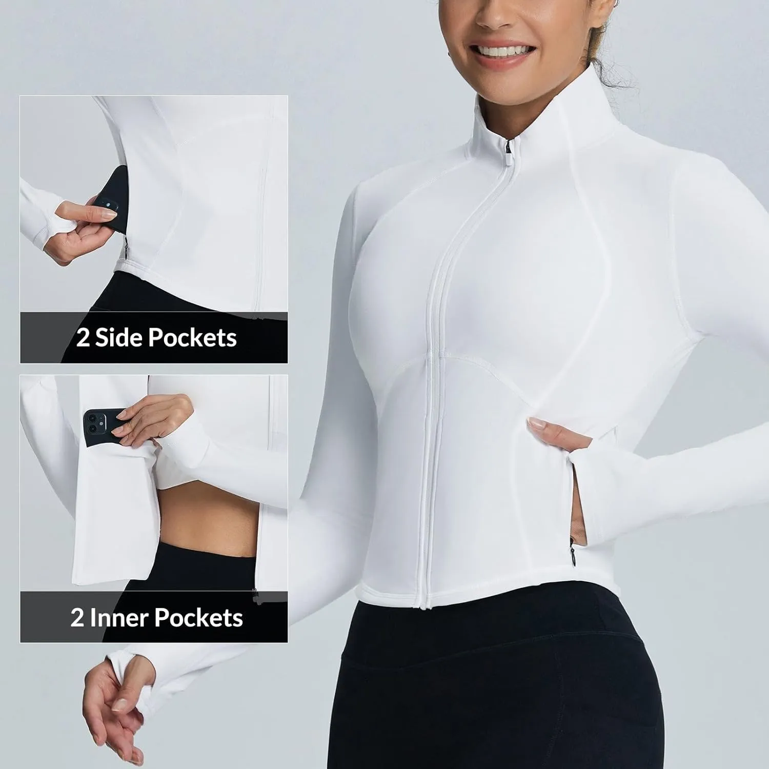 baleaf Women's Fleece Jacket for Running Zip Up Jackets Cold Weather Gear Workout Bbl Tights Yoga