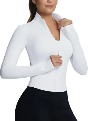 baleaf Women's Fleece Jacket for Running Zip Up Jackets Cold Weather Gear Workout Bbl Tights Yoga