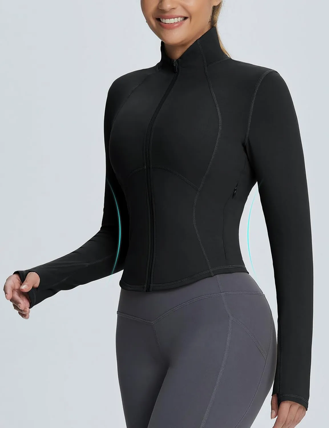 baleaf Women's Fleece Jacket for Running Zip Up Jackets Cold Weather Gear Workout Bbl Tights Yoga