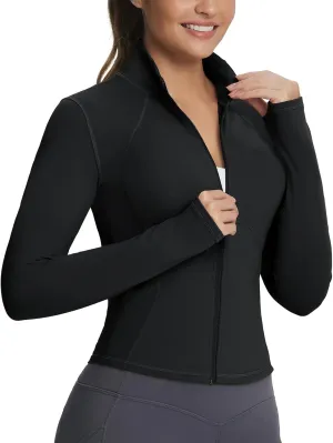 baleaf Women's Fleece Jacket for Running Zip Up Jackets Cold Weather Gear Workout Bbl Tights Yoga